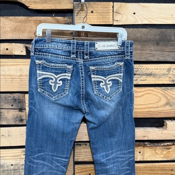 Rock Revival Women’s Embellished‎ Low Rise Zoey Straight Jeans Size 29 - Picture 4 of 8